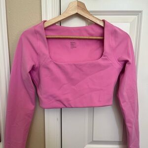 Girlfriend collective luxe crop - bubblegum